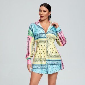 Beautiful Cardi Bandanna Printed Dress
